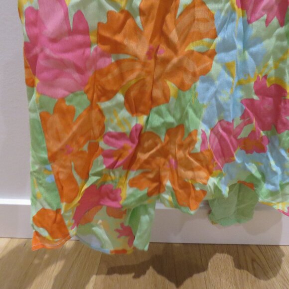 SABO SKIRT Adelina Midi Dress in Bright Floral Cut Out Feminine Smocked Flowy XS - Picture 8 of 14